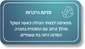 סדנת הכירות: מתאימה לצוותי הנהלה כאשר נשקל מהלך נרחב עם התוכנית בחברה. הסדנה הינה בת שעתיים.