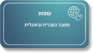 שפות: מועבר בעברית ובאנגלית.